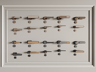 Modern door handle combination 3d model