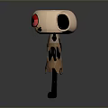 Cute Paper Cup Cartoon Character With Red Big Eyes Black Arms Legs And Beige Body