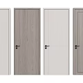 Modern Hinged Doors With Various Wood Grain And Solid Color Designs For Interior 3d model