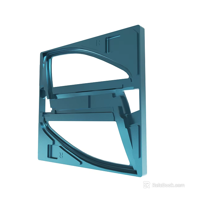 Durable Blue Metal Structural Frame With Geometric Design And Industrial Components 3d model 