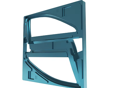 Durable Blue Metal Structural Frame With Geometric Design And Industrial Components 3d model