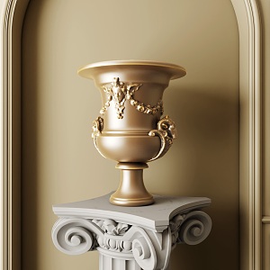 European-style metal vase ornaments 3d model