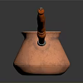 Traditional Copper Coffee Pot with Engraved Patterns and Orange Beaded Handle for Home Use
