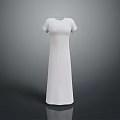 Women's White Short Sleeve Casual Dress With Simple Elegant Design