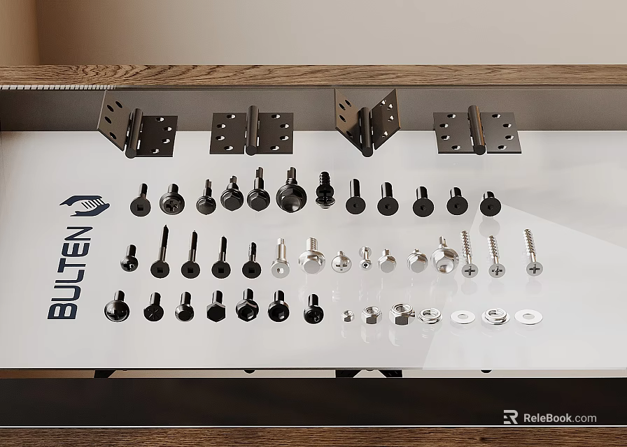 BULTEN Hardware Tools Display With Metal Brackets Screws Bolts And Fasteners 3d model 