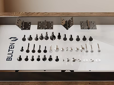 BULTEN Hardware Tools Display With Metal Brackets Screws Bolts And Fasteners 3d model