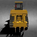 Yellow Tracked Bulldozer With Front Blade And Cab For Construction Work