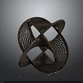 Modern Decorative Metal Equipment With Intertwined Rings And Perforated Mesh Design