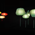Colorful Hanging Chandeliers with Various Shapes Soft Lighting and Elegant Designs