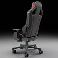 Ergonomic Black Red Office Chair With Padded Backrest Cushioned Seat And Wheels