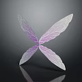Elegant Modern Butterfly Wing Wall Decor With Purple White Gradient And Intricate Texture