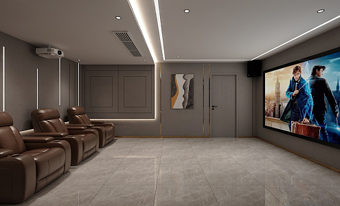 modern video room 3d model