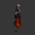 A Man In Silver Armor And Red Robe With Arms Outstretched On Gray Background