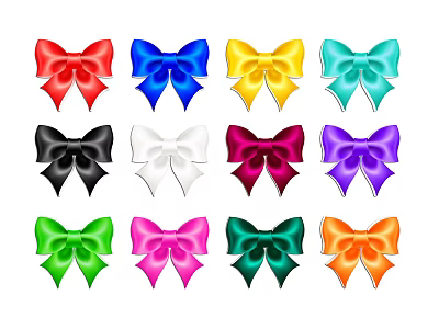 Bow Color Ribbon Cartoon Bow Color Bow Bow Material Packaging Element Bow Element Bow Decoration 3d model