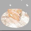 Delicious Layer Cake With Colorful Sprinkles On Round Plate And White Star Butterfly Decorations