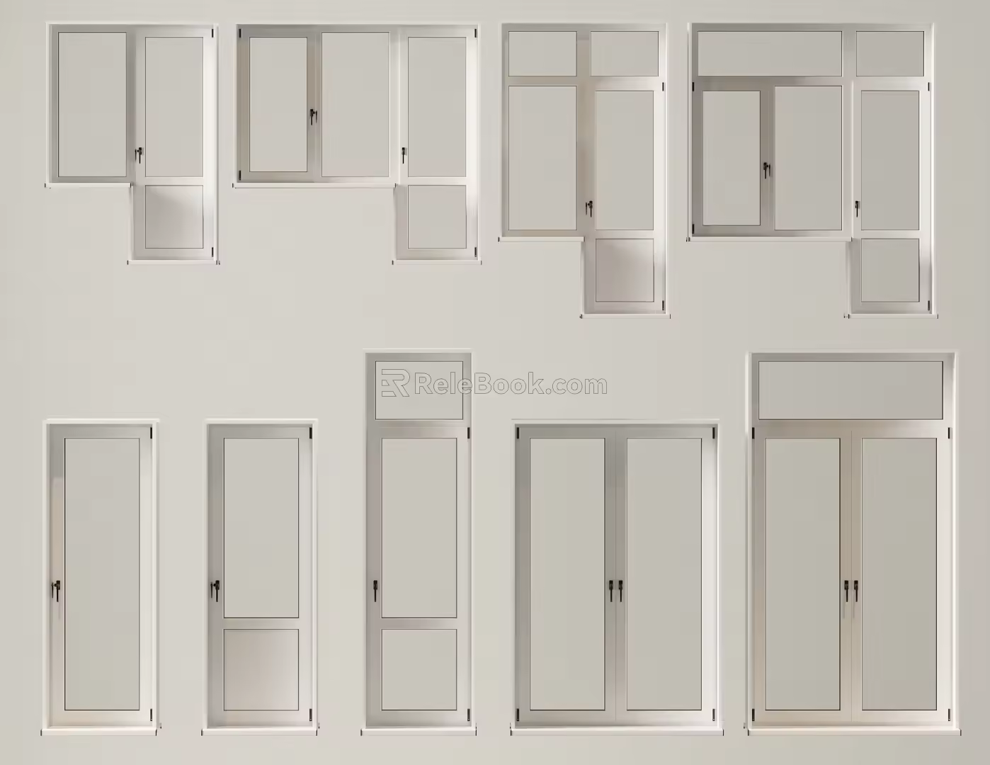 Modern windows 3d model