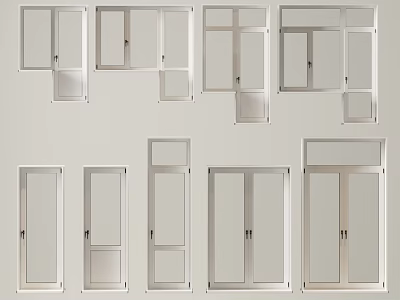 Modern windows 3d model