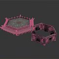 Traditional Chinese Architecture Model With Octagonal Roof Structure And Intricate Design