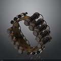 Weapon with Circular Structure and Cylindrical Metal Components Featuring Rusty and Silver Parts