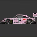 Pink HARIBO Racing Car With Number 43 Rear Spoiler And Sponsor Logos