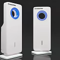 Chamasonic Modern White Standing Electric Air Cooler Fan With Blue Circular