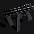 Black Tactical Submachine Gun With Magazine Grip And Rail Design Features 3d model