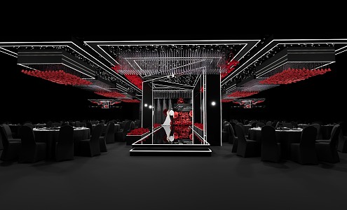 Red and Black Crystal Show Wedding 3d model