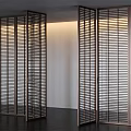 Modern Folding Doors With Vertical Slats For Interior Space Partition