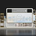 Wanfu Mingdu City Modern Exhibition Hall Interior With Display Screens And Brand Showcases