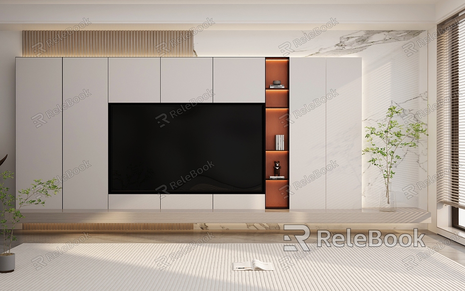 Modern TV background wall Simple living room background wall model