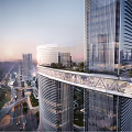 Modern Urban Hotel Building Featuring High Rise Architecture and City Skyline View