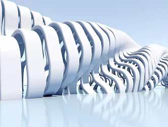 modern architectural geometry architectural space enterprise commercial 3d model