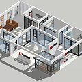 Modern 3D Interior Floor Plan With Open Rooms Large Windows And Furniture
