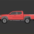 Pink Toyota Pickup Truck With Four Door Design Shiny Wheels And Reflection