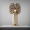 Modern Minimalist Table Lamp With Beige Base And Transparent Wing Shaped Shades