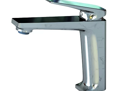 Modern Sleek Chrome Faucet With Polished Finish Single Handle And Tall Body 3d model