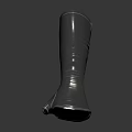 Sleek Metallic Prosthetic Leg With Modern Design And Reflection On Gray Background