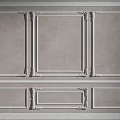 Gray Wainscoting Wall Paneling With Decorative Frames And Ornate Trim 3d model