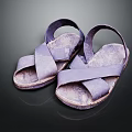 Purple Sandals With Cross Strap Design Fabric Upper And Soft Sole Casual Comfortable Footwear