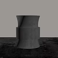 Black Ceramic Side Table With Minimalist Modern Design And Layered Structure 3d model