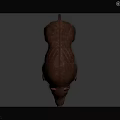 Wild Boar 3D Model with Rough Fur Open Mouth Sharp Tusks on Black Reflective Surface