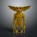 Game Movie Character With Yellow Large Ears Red Eyes Spiked Head Long Fingers White Claws