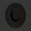 Gray Woven Hat With Orange Band White Stitching And Decorative Buckle For Daily Use
