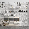 Modern Bathroom Set Collection With Toilet Sink Bathtub Mirror Cabinets And Shower Fixtures