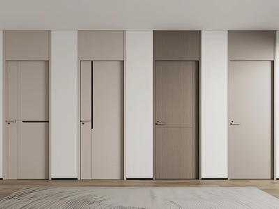 Modern Interior Swing Doors In Various Neutral Tones For Home Design 3d model
