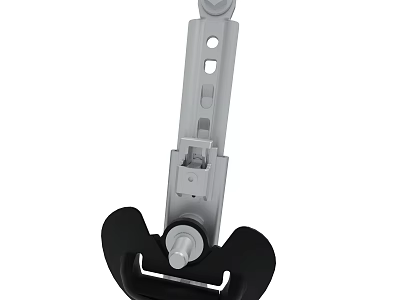 Silver Metal Mechanical Bracket with Black Base and Adjustable Holes for Industrial Use 3d model