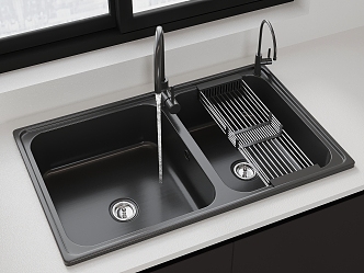 Modern sink vegetable basin faucet cabinet 3d model