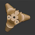 Golden Precision Mechanical Component With Spiral Structure And Three Legged Support