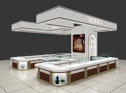 Light Luxury Jewelry Counter 3d model