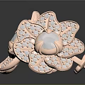 Elegant Rose Gold Flower Shaped Earrings With Sparkling Diamonds And Central Gemstone